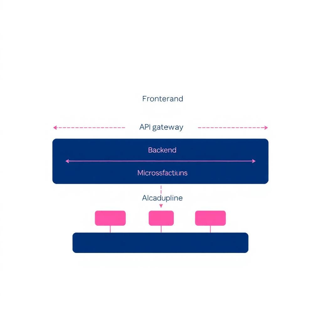 System architecture layers diagram showing frontend, backend, APIs, and database layers