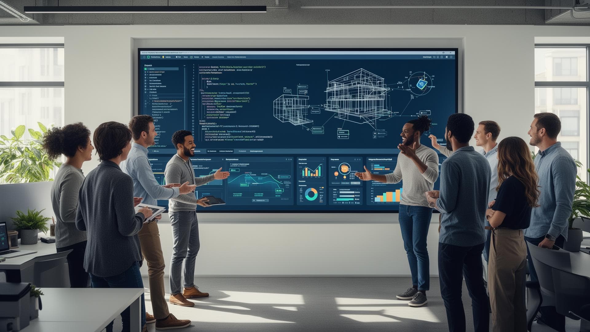 Engineering team collaborating on scalable systems